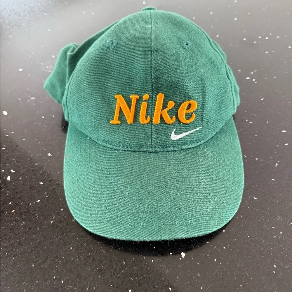 Nike Kids Hat in Forest Green with Bright Orange Logo